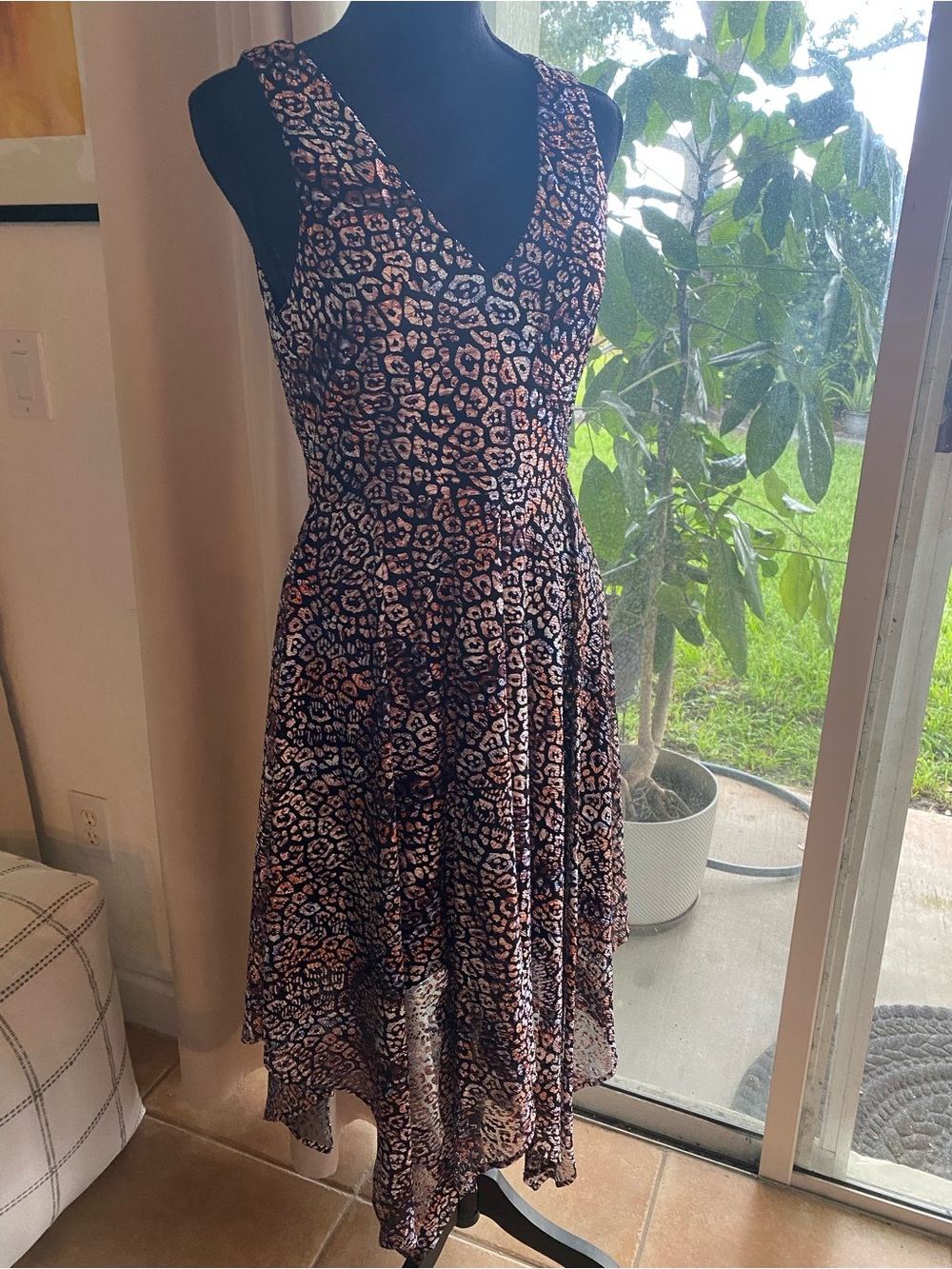 Kensie Pink and Black Leopard Print dress